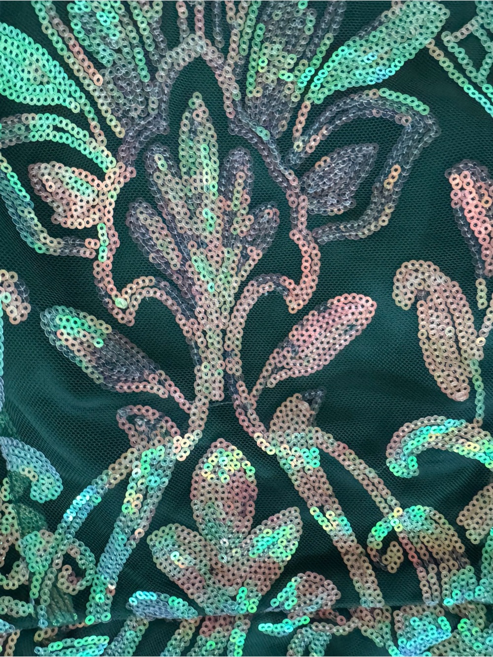 Lulu's Mesmerizing Shine Green Sequin One-Shoulder Party Dress Medium - Picture 8 of 16